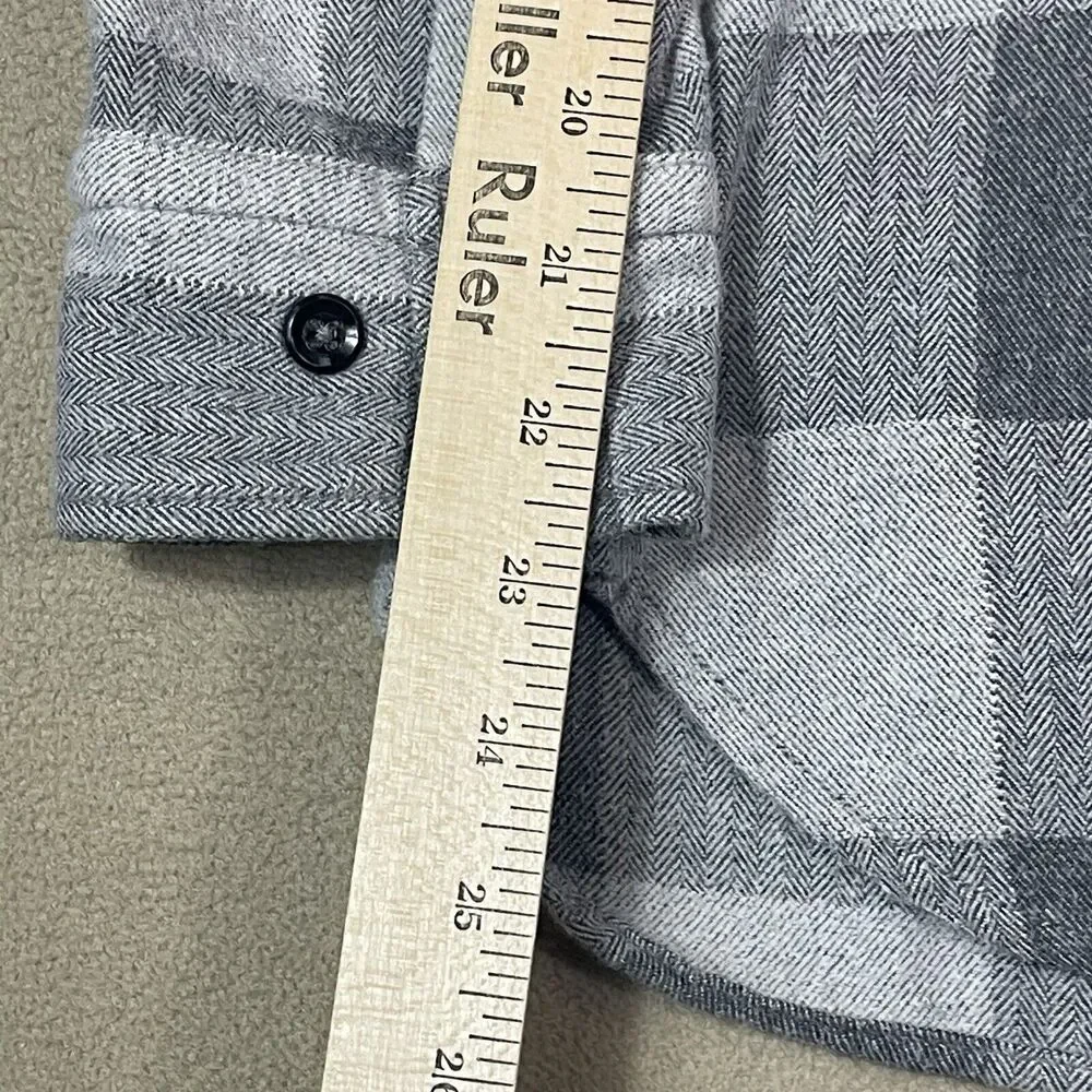 Omnigod Shirt‎ Mens 2 Gray Plaid Flannel Long Sleeve Cotton Made In Japan